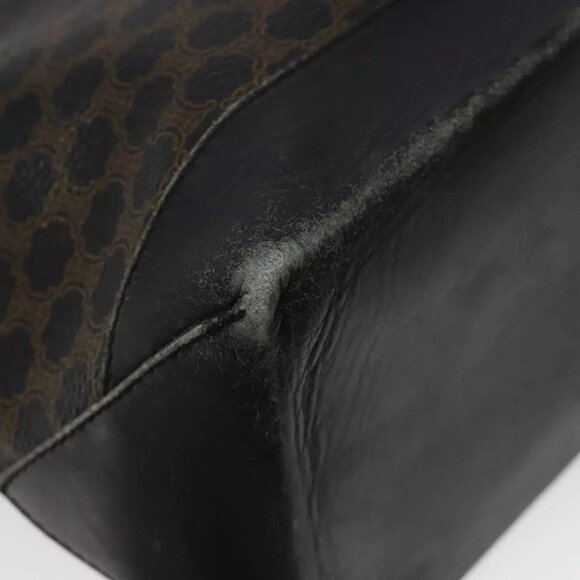 CELINE Macadam Canvas Tote Bag PVC Leather Black Auth BD844 - Picture 5 of 16